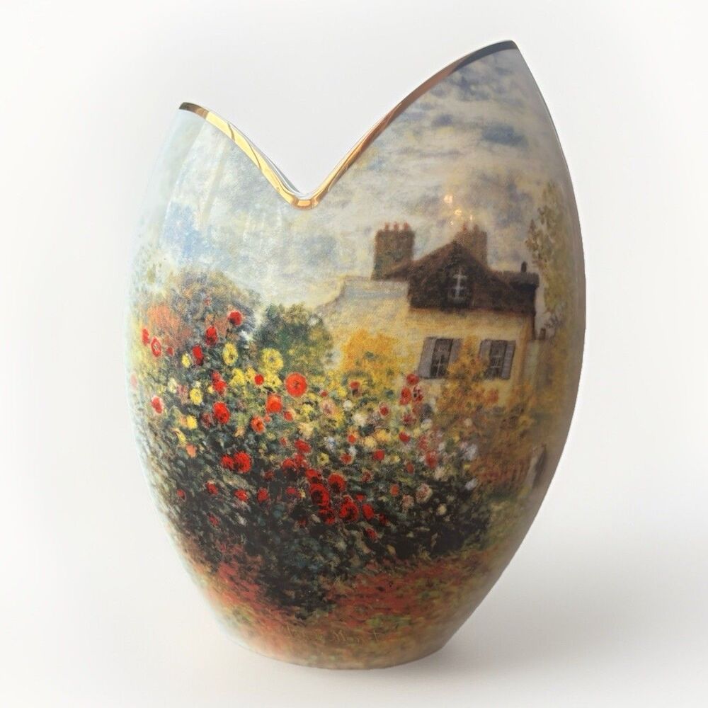 Goebel Claude Monet Floral Vase Numbered Box Germany Artis Orbis Moody Art